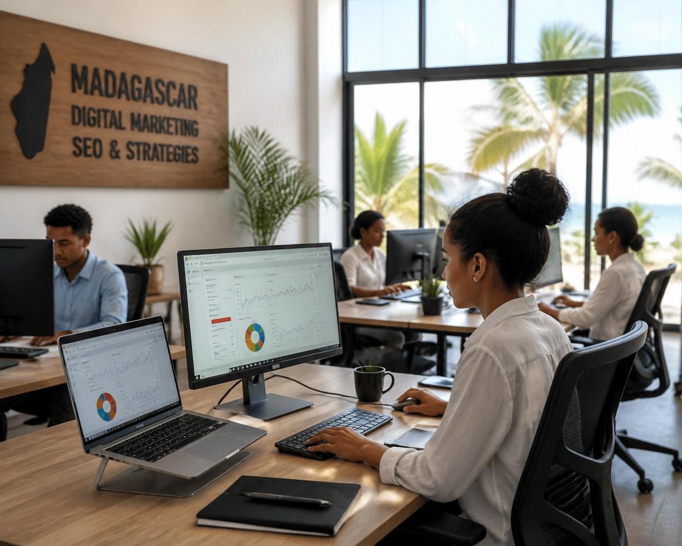 agence de consultant seo à madagascar spécialisée dans le placement d'assistants virtuels pour accompagner les entrepreneurs en ligne vers le succès.