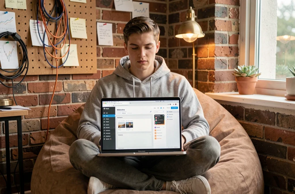 Développeur indépendant de Webindme travaillant sur WordPress dans un studio créatif